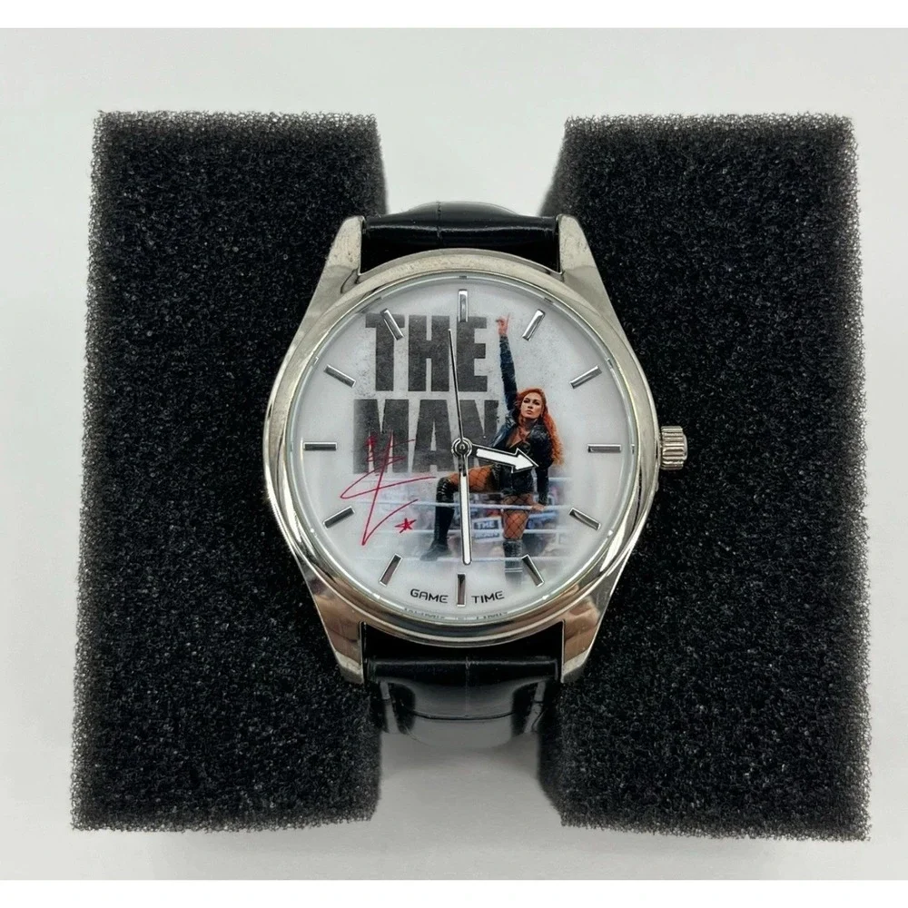 WWE Becky Lynch The Man Watch‎ Men's Size Black Leather Band Game Time New